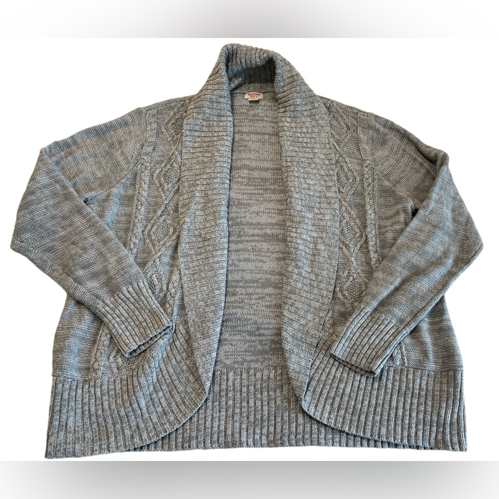 Women’s Gray Open Knit Cardigan; Size 1X
